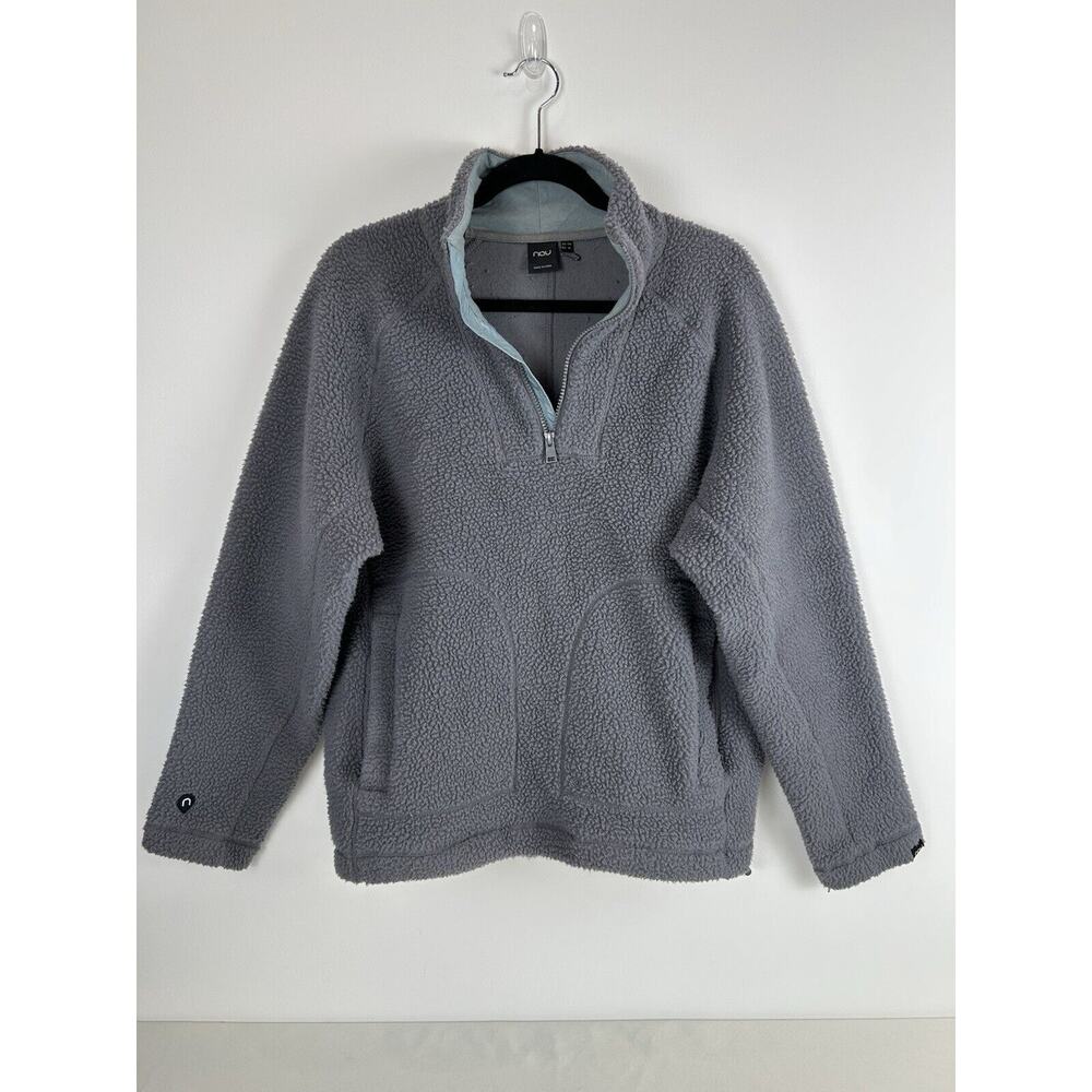 Nau Sherpa Pullover 1/4 Zip Gray Men's Small Korea Sweatshirt Jacket Warm Pocket